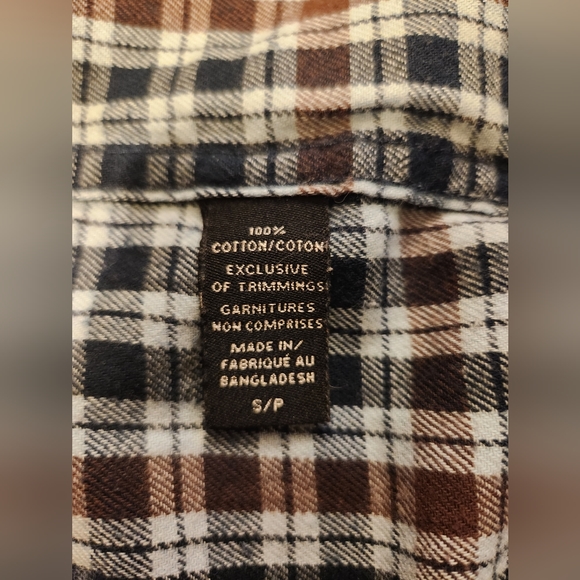 Dakota men's small blue plaid flannel western long sleeve snap fasten shirt - Picture 7 of 8